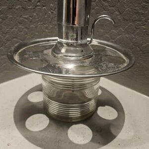 MCM Chrome and Glass Shot Glass Dispenser 9" x 6'